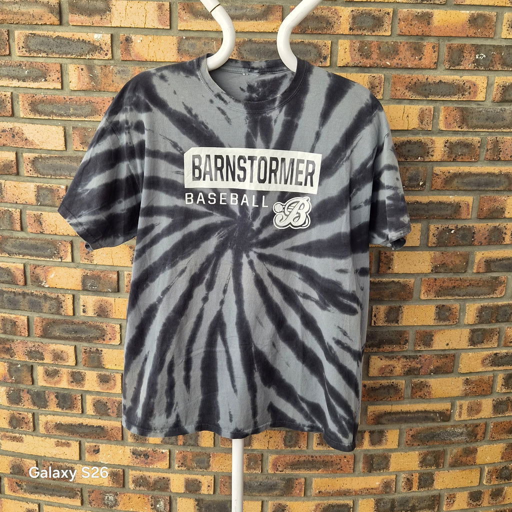 T-shirt tie-dye Barnstormer Baseball noir et gris – XL