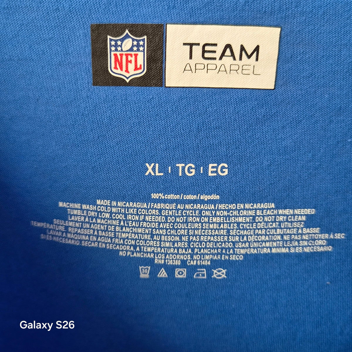 T-shirt NFL Detroit Lions Football bleu taille XL