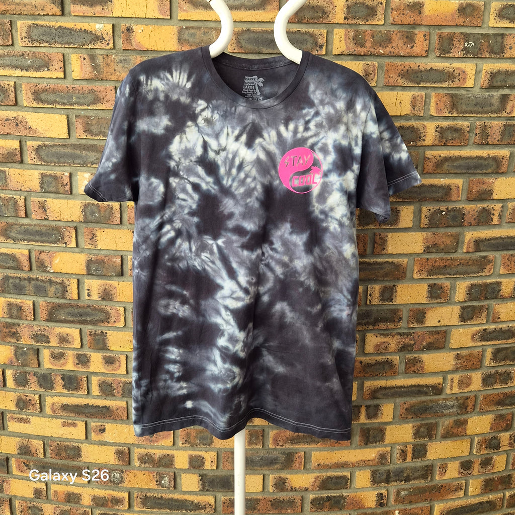 T-shirt Happy Hour Stay Cool tie-dye noir – L