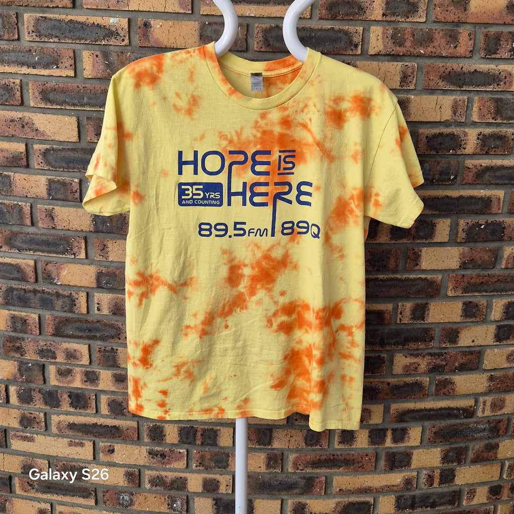 T-shirt Gildan tie-dye 89Q Hope Is Here jaune orange taille L