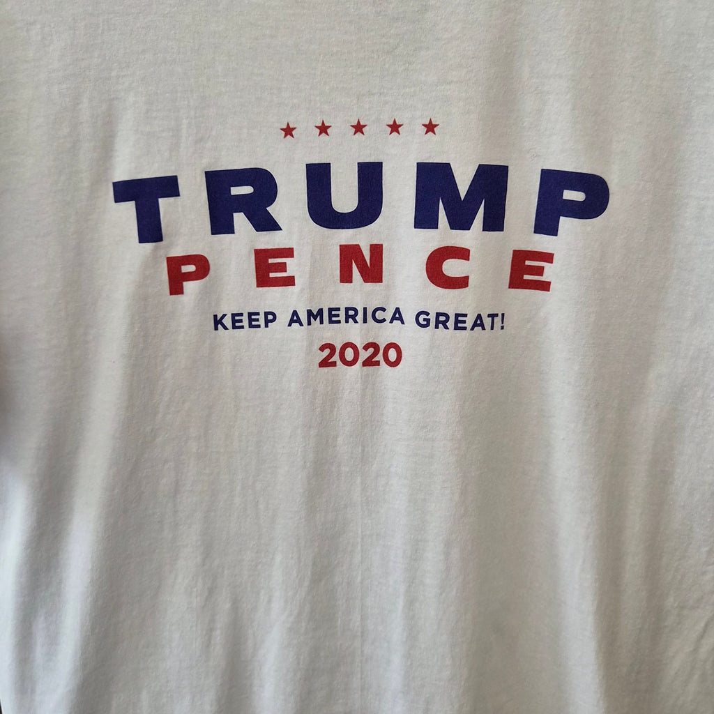 T-shirt Bayside Trump Pence 2020 blanc – M