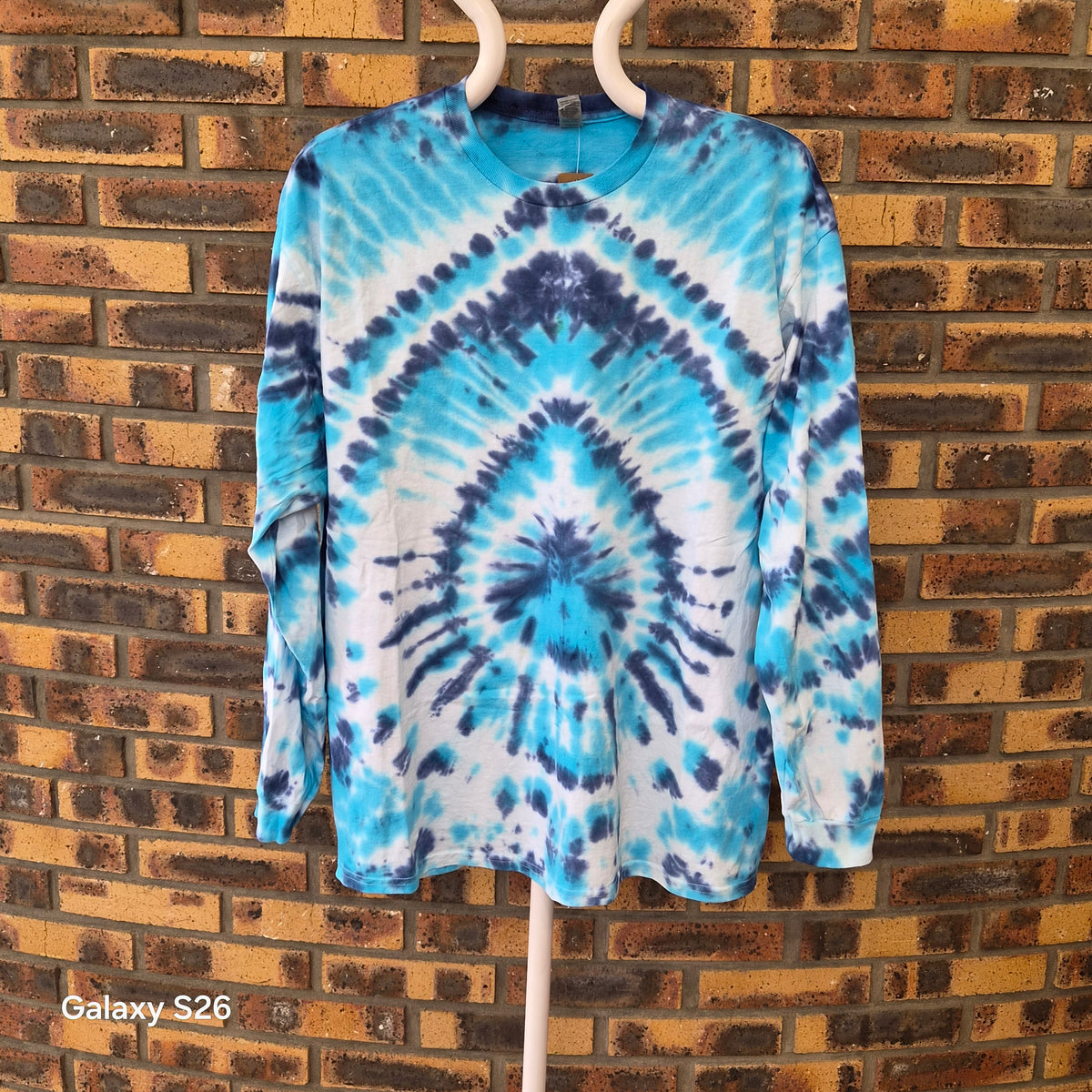 T-shirt manches longues Gildan tie-dye bleu – XL