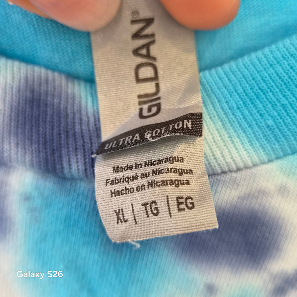 T-shirt manches longues Gildan tie-dye bleu – XL