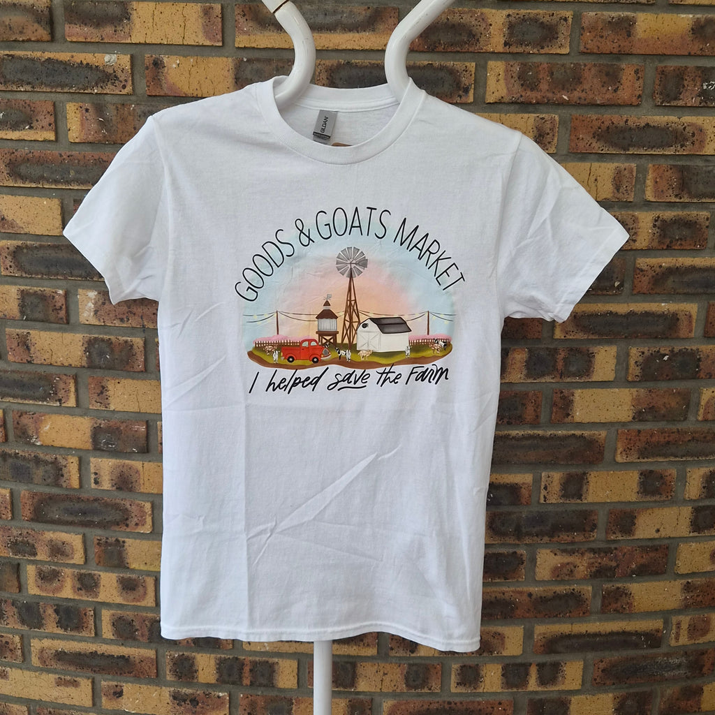 T-shirt Gildan Goods & Goats Market blanc – S