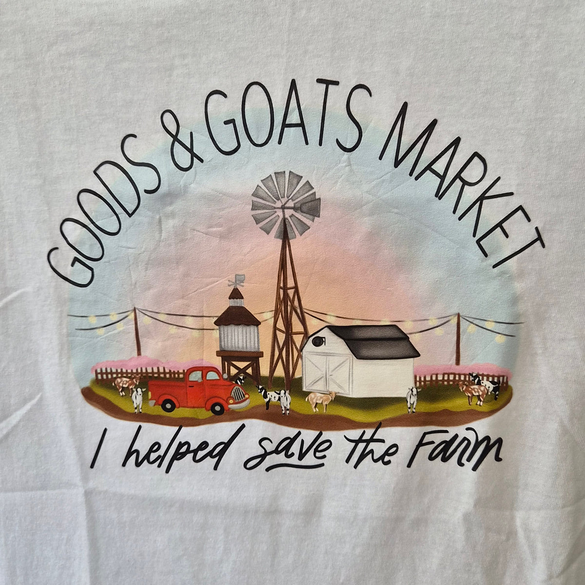 T-shirt Gildan Goods & Goats Market blanc – S