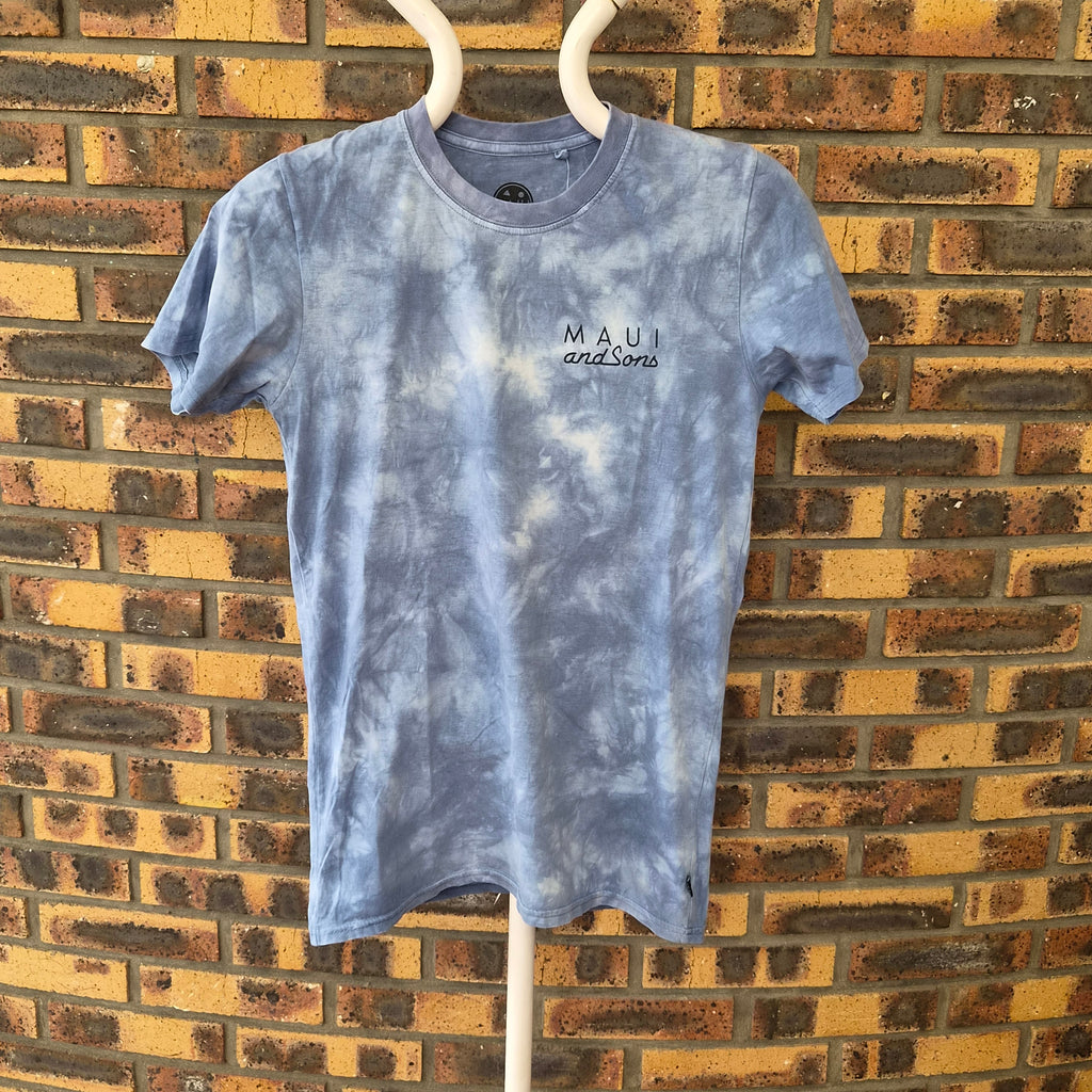 T-shirt Maui and Sons tie-dye bleu logo Cookie – S