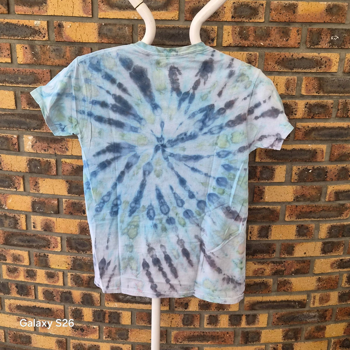 T-shirt Gildan tie-dye bleu et vert – S