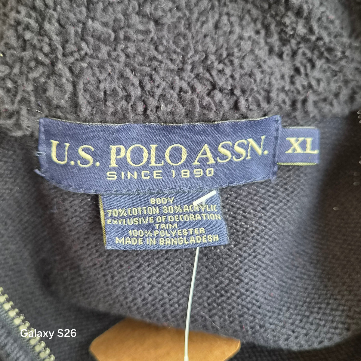 Pull U.S. Polo Assn. rayé col zippé – XL