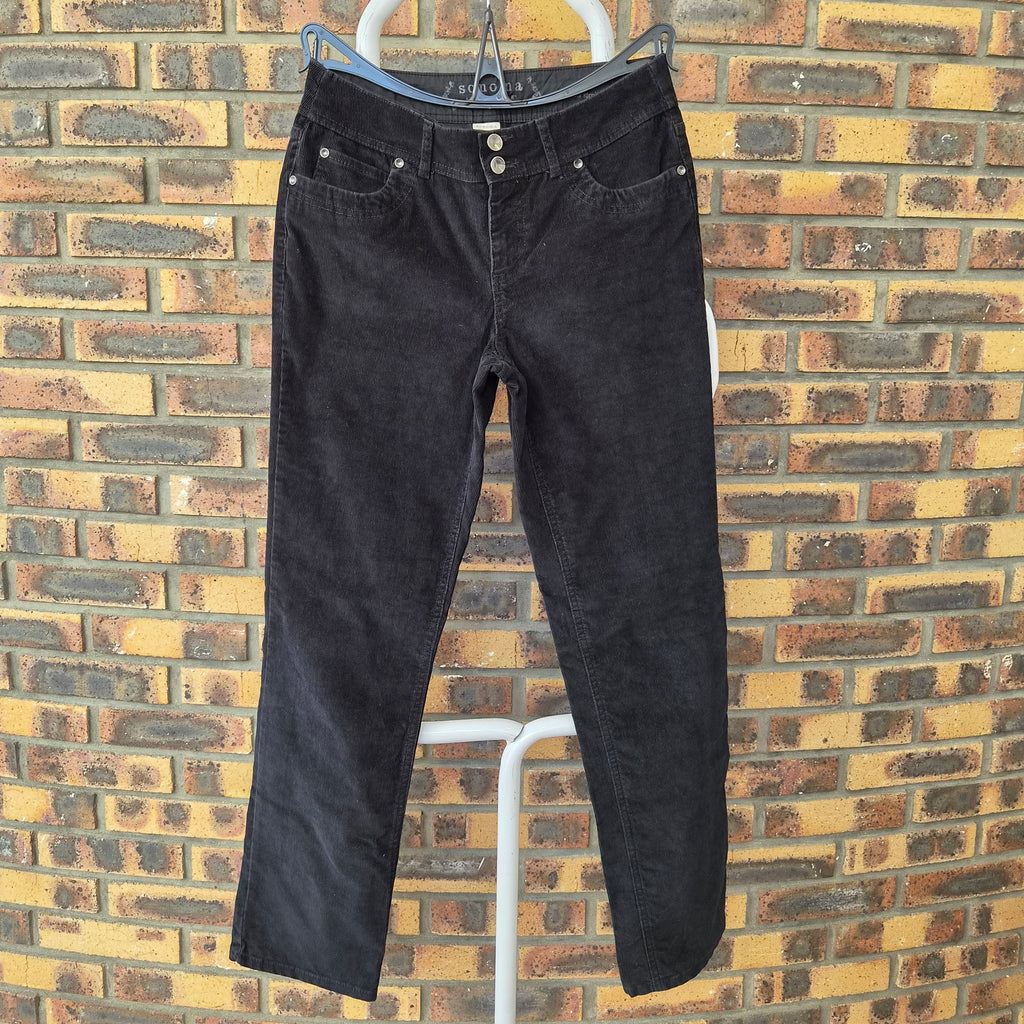 Pantalon Sonoma Life + Style velours côtelé noir – T.36-38