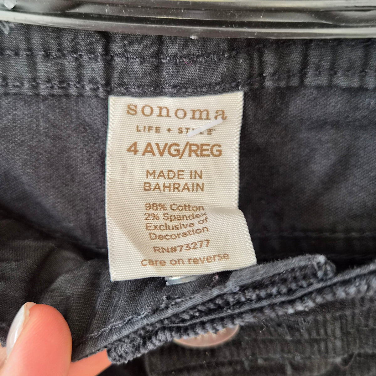 Pantalon Sonoma Life + Style velours côtelé noir – T.36-38