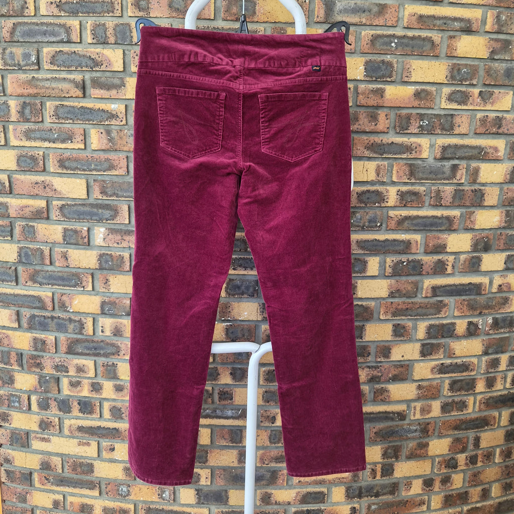 Pantalon JAG Jeans velours côtelé bordeaux taille haute – T.42/44
