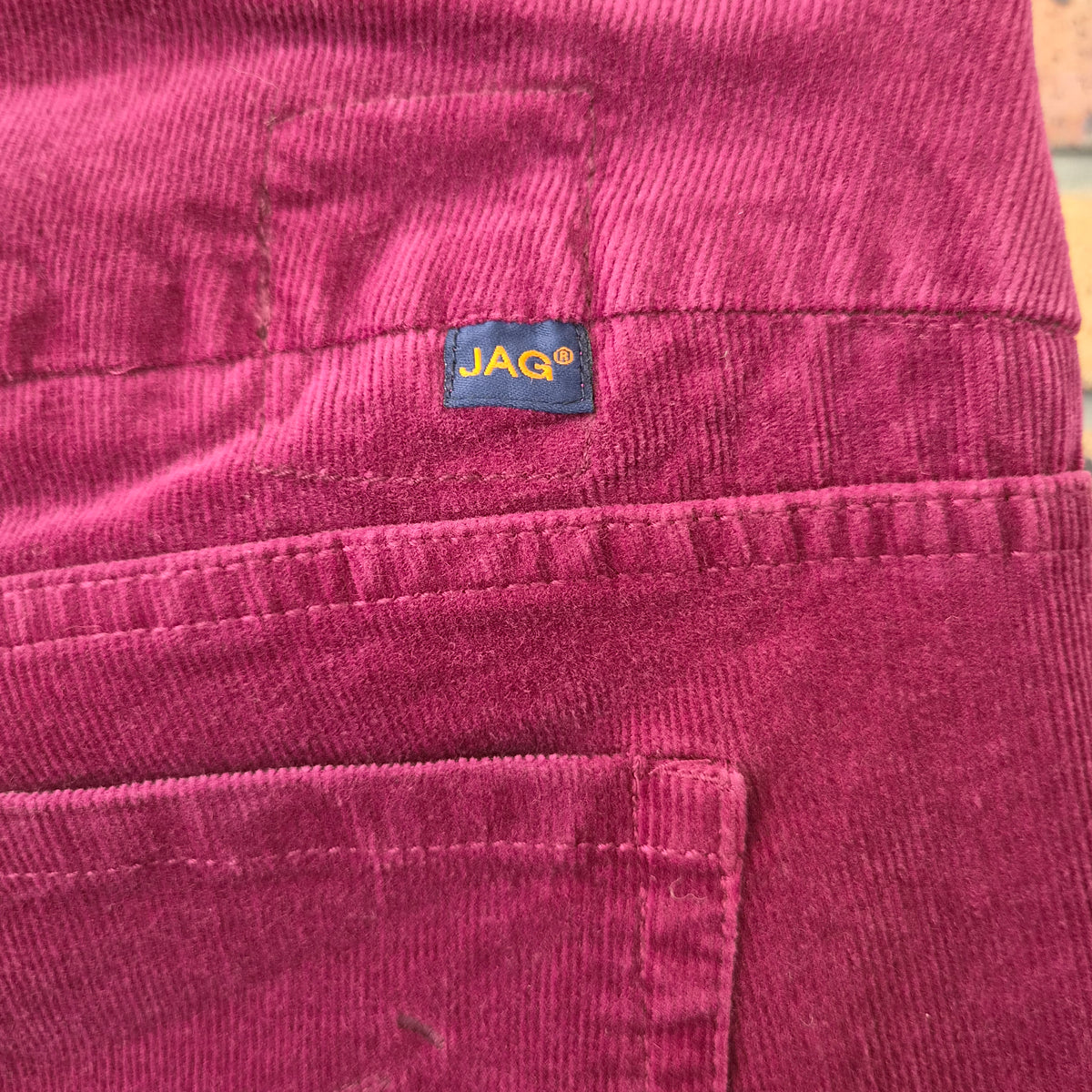 Pantalon JAG Jeans velours côtelé bordeaux taille haute – T.42/44