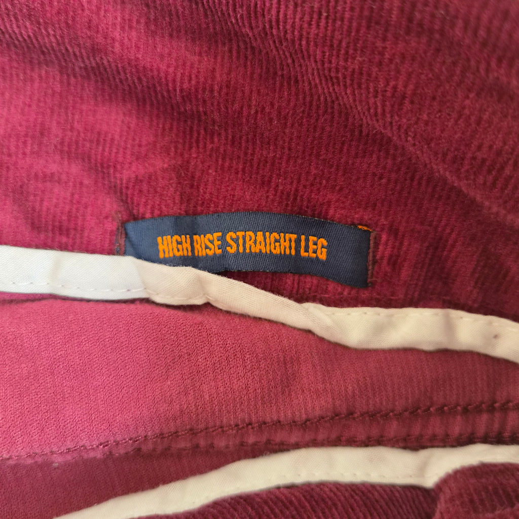 Pantalon JAG Jeans velours côtelé bordeaux taille haute – T.42/44
