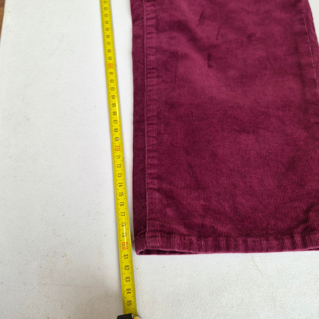 Pantalon JAG Jeans velours côtelé bordeaux taille haute – T.42/44