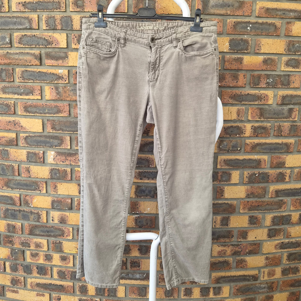 Pantalon Lands' End velours côtelé taupe – T.42 Petite