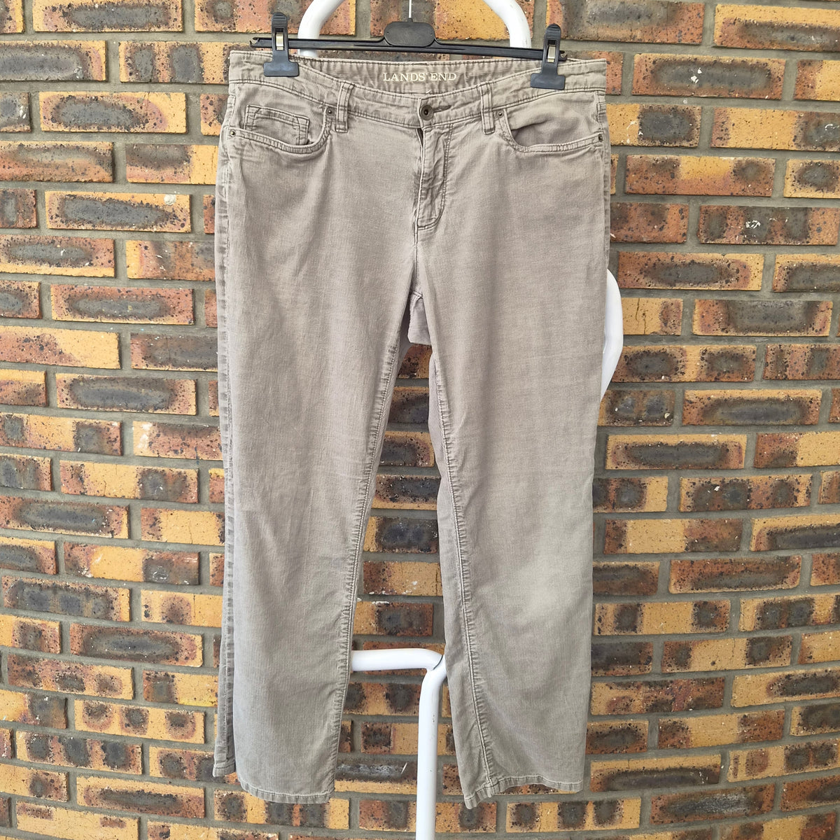 Pantalon Lands' End velours côtelé taupe – T.42 Petite