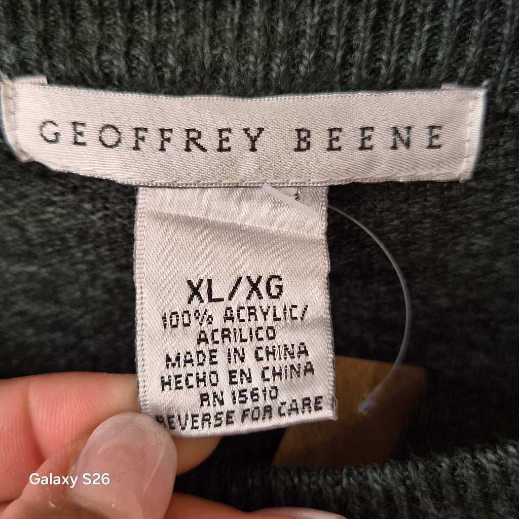 Pull homme Geoffrey Beene vert à carreaux XL