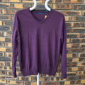Pull homme Perry Ellis prune col V XL coton et laine