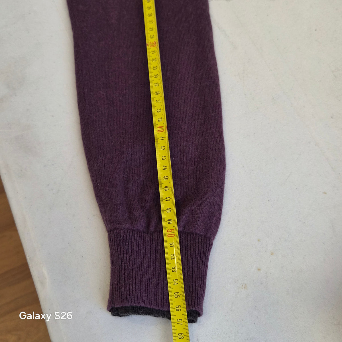 Pull homme Perry Ellis prune col V XL coton et laine