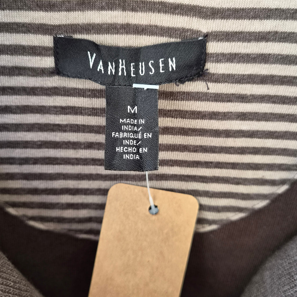 Pull Van Heusen marron col zippé – M