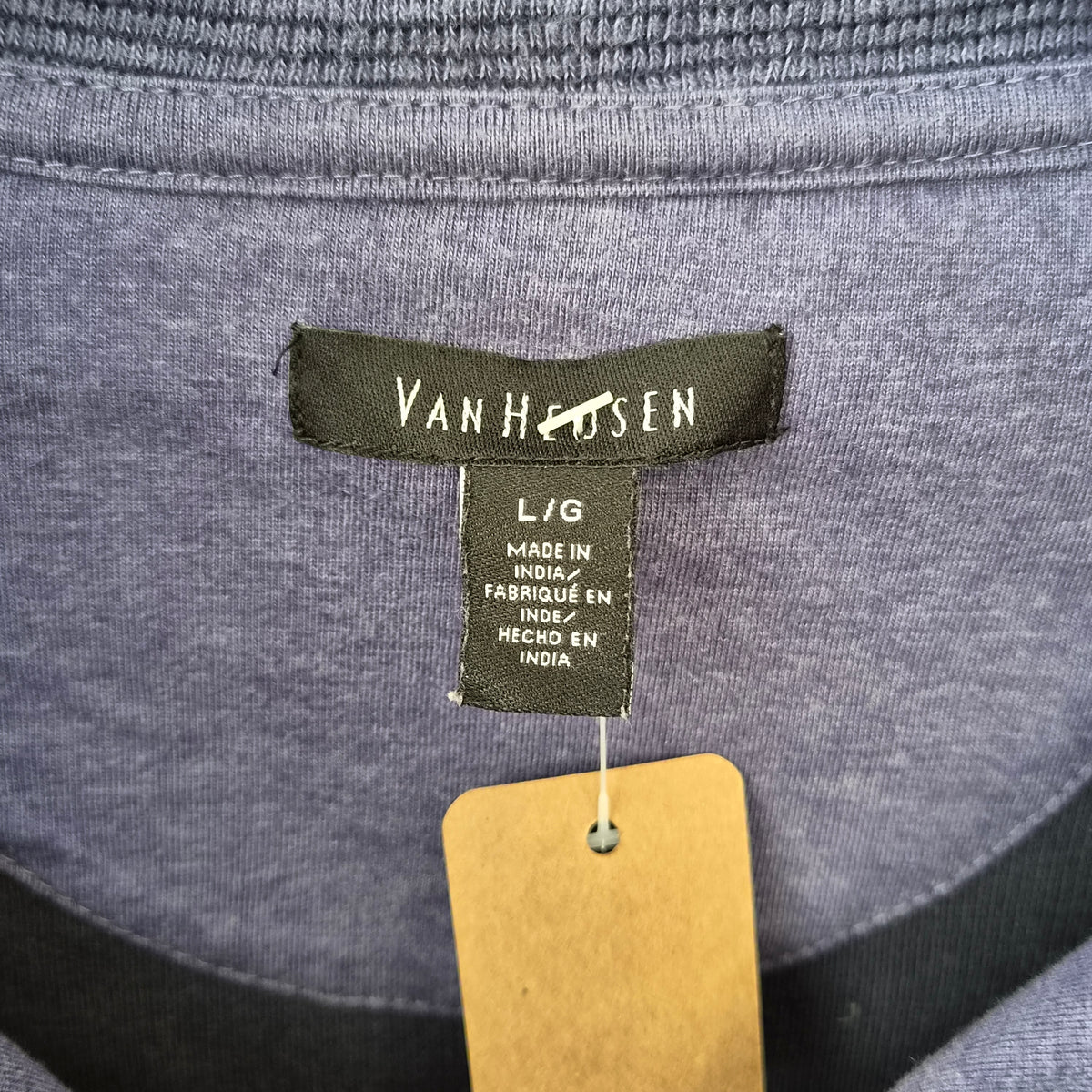 Pull Van Heusen bleu col zippé – L