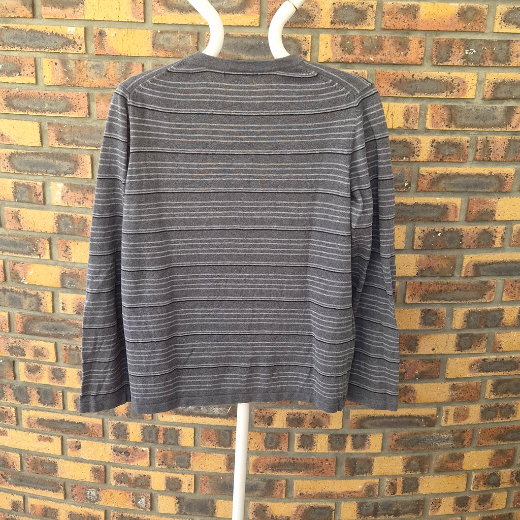 Pull Merona rayé gris col V – L