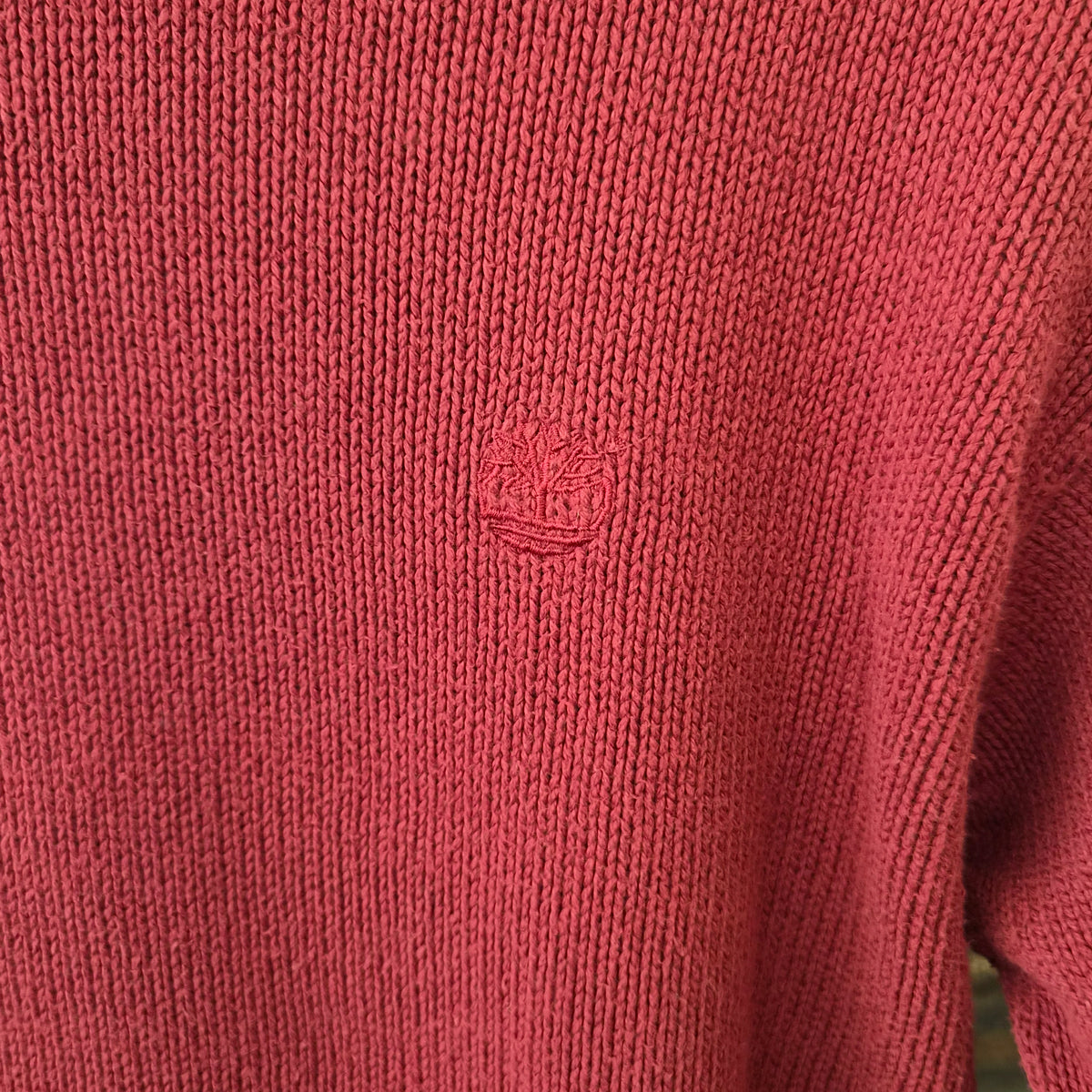 Pull Timberland rouge logo brodé – L