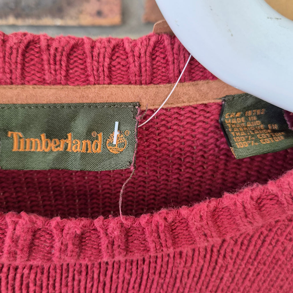 Pull Timberland rouge logo brodé – L
