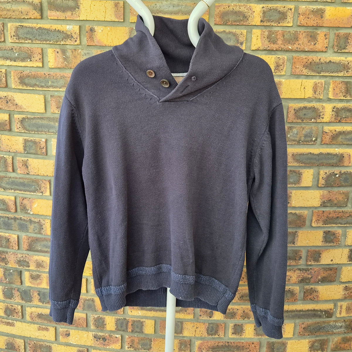 Pull Clearwater Outfitters col châle bleu marine – L