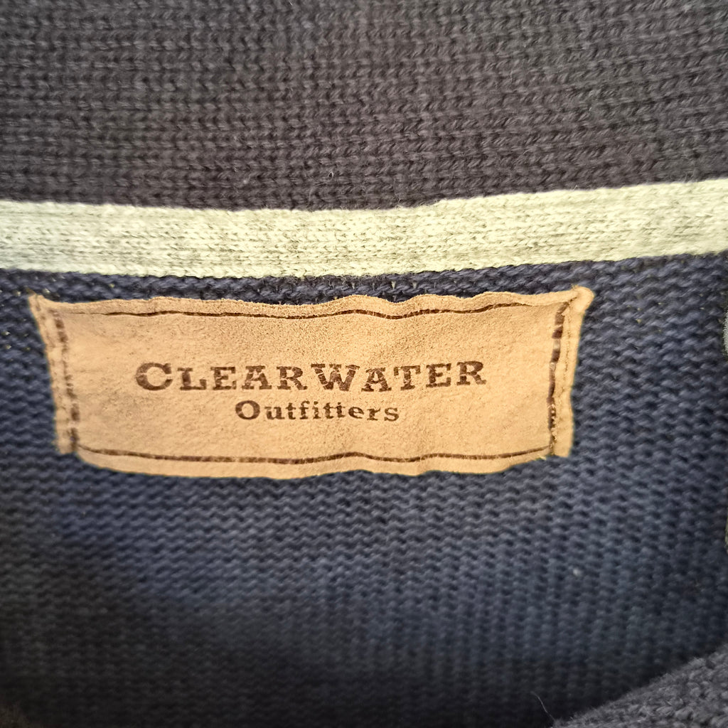 Pull Clearwater Outfitters col châle bleu marine – L