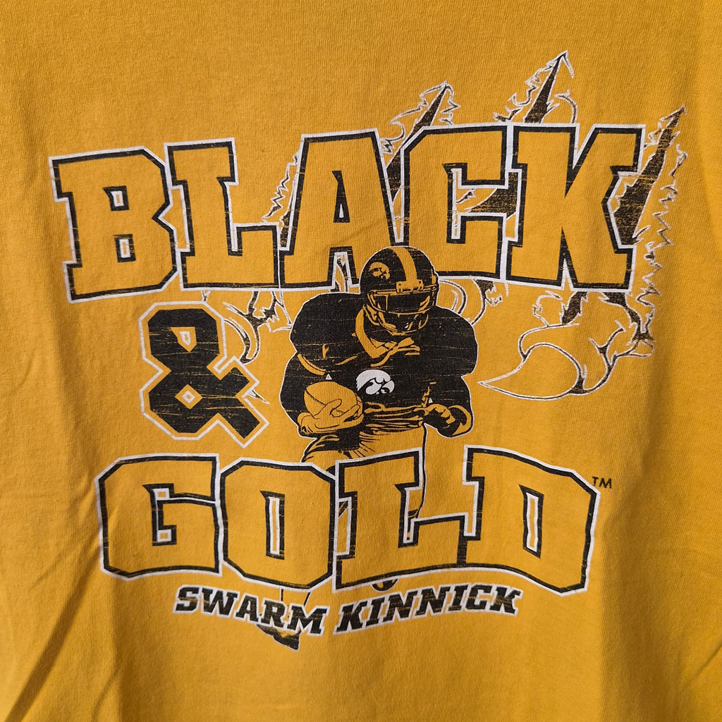 T-shirt Gildan Iowa Hawkeyes Black & Gold jaune – L