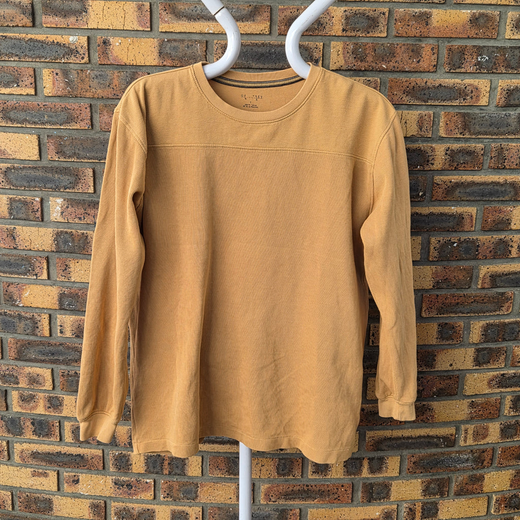 Pull Geoffrey Beene beige camel en coton, mesure de la longueur