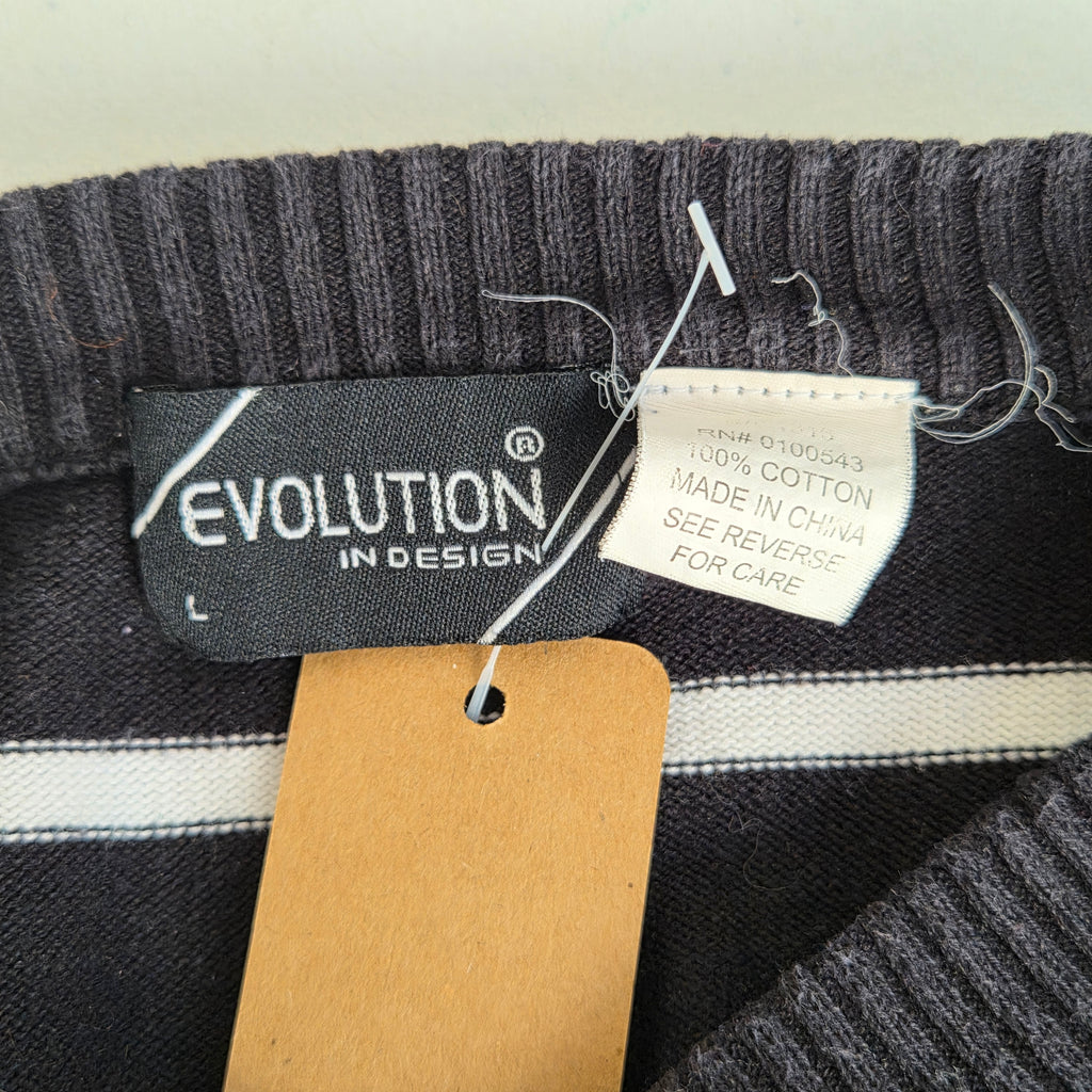 Pull homme Evolution in Design rayé noir et blanc – Taille L