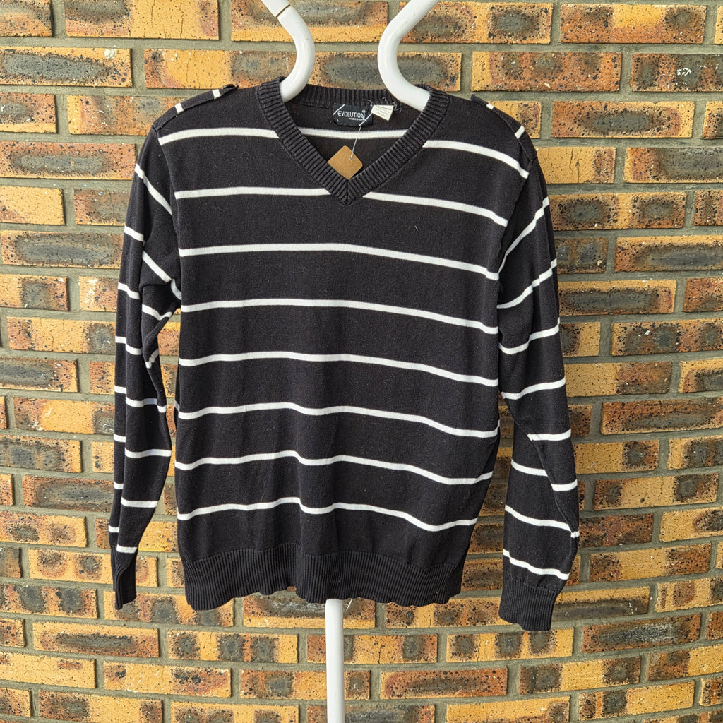 Pull homme Evolution in Design rayé noir et blanc – Taille L