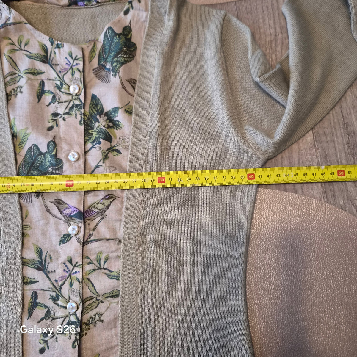 Gilet femme beige effet chemisier botanique – XS / petit S