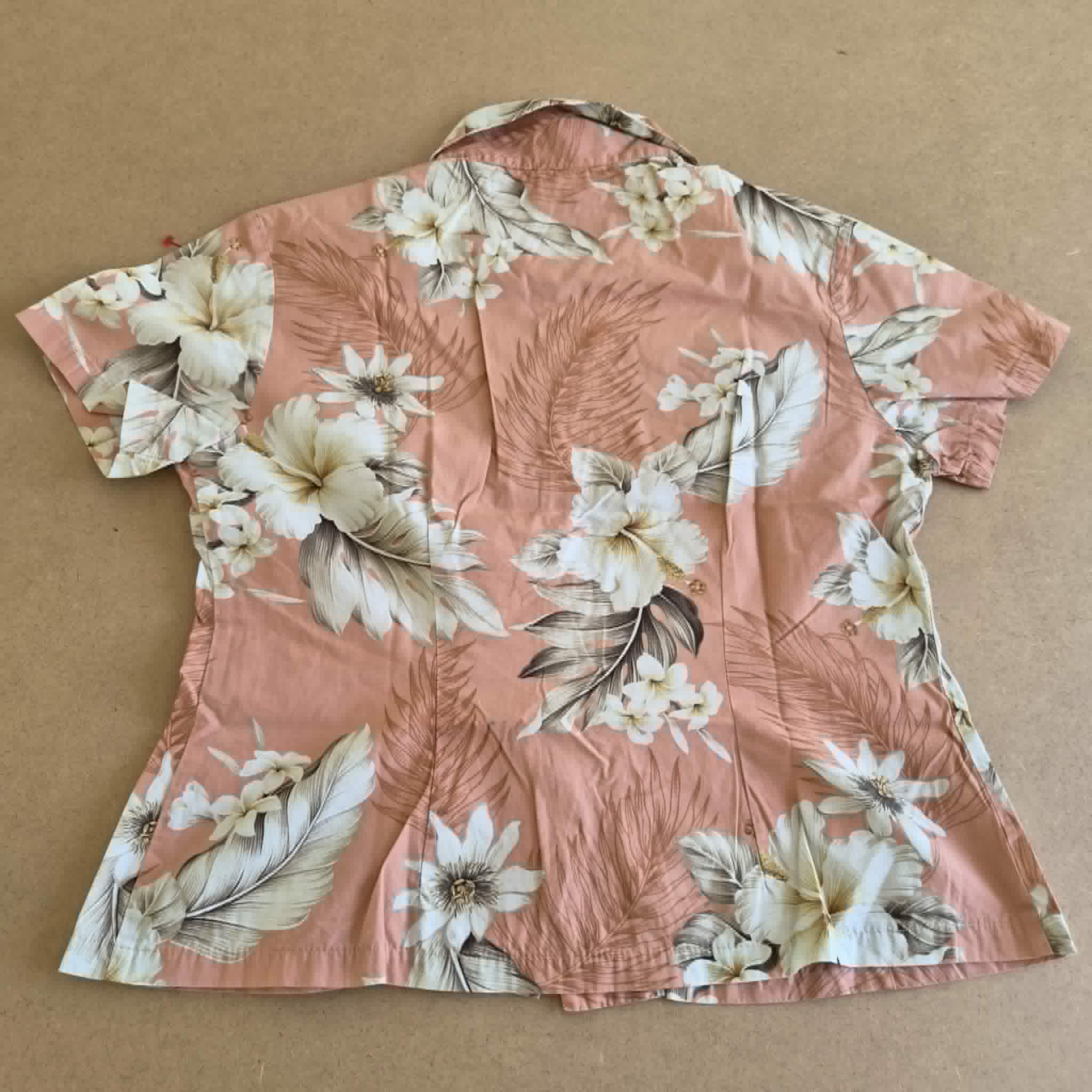 Chemise Hawaïenne Pacific Legend Apparel Rose Terracotta — Made in Hawaii — M — Bon état