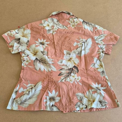 Chemise Hawaïenne Pacific Legend Apparel Rose Terracotta — Made in Hawaii — M — Bon état