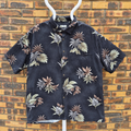 Chemise Hawaïenne Vintage Campia Moda - Feuilles Tropicales Ardoise - XL