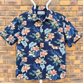 Chemise Hawaïenne Abercrombie & Fitch Bleu Marine Floral — M — 100% Viscose — Très bon état