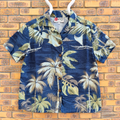 Chemise Hawaïenne Hilo Hattie Bleu Marine — Made in Hawaii — XS — Très bon état