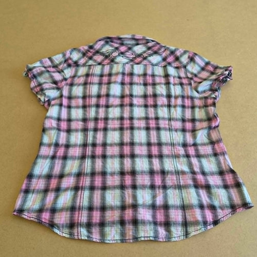 Chemise Harley-Davidson Femme Carreaux Rose — Logo Ailes Brodé — L — Très bon état